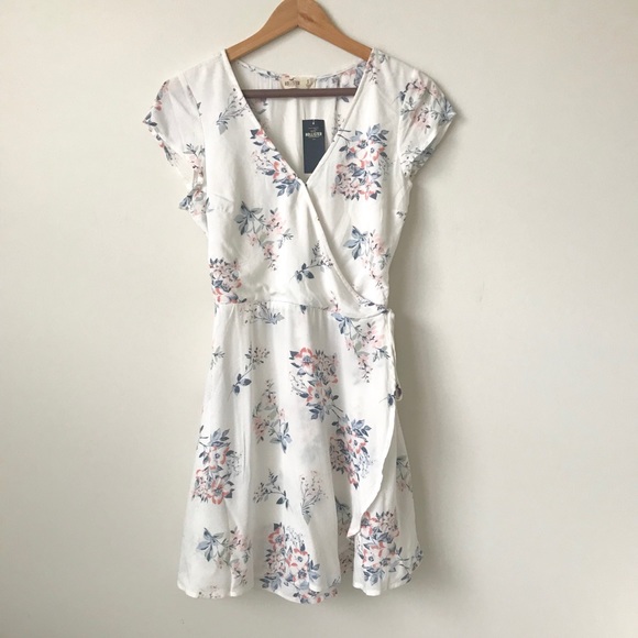 Nwt Hollister White Side Tie Wrap Dress 